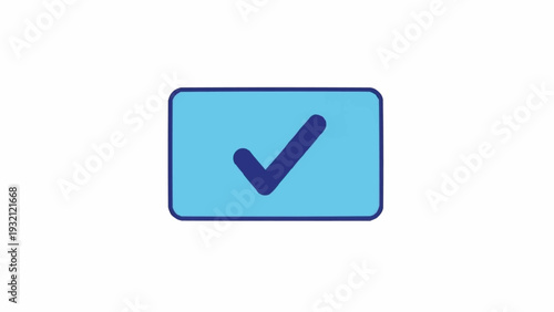 Blue Check Mark Symbol Icon.