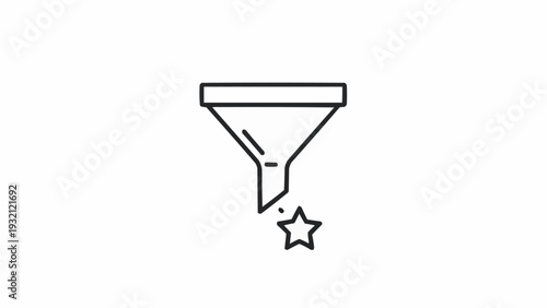 Funnel with star symbol icon.