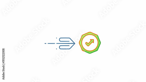 Simple Line Art Checkmark Icon Design.