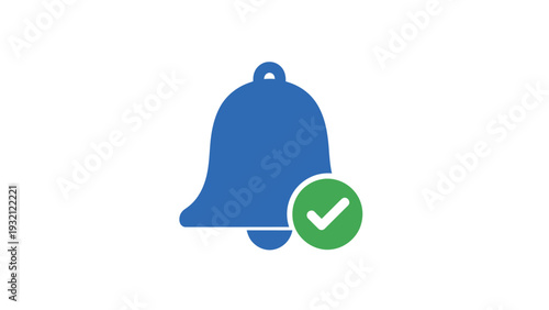 Notification Bell Icon With Checkmark.