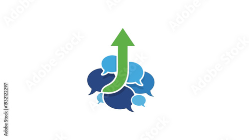 Green Arrow Up Brain Logo Symbol.