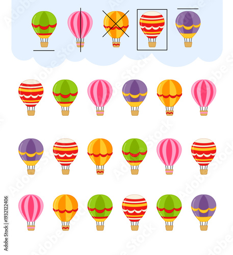 Educational material for preschoolers. A game that tests logic and attention. Activity for pre sсhool years kids and toddlers.