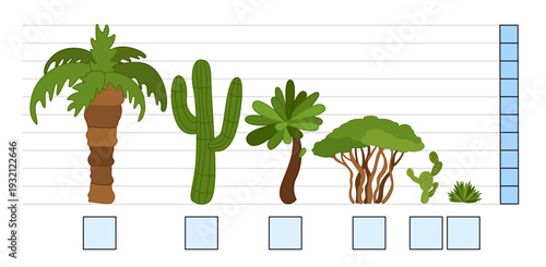 Matching children educational game.  Learning the concept of high and low. Educational game for elementary school children. Printable template for kindergarten.
