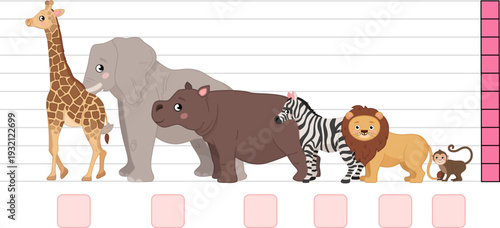 Matching children educational game.  Learning the concept of high and low. Educational game for elementary school children. Printable template for kindergarten.
