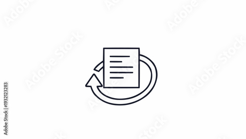 Simple Line Icon Document Refresh Symbol.