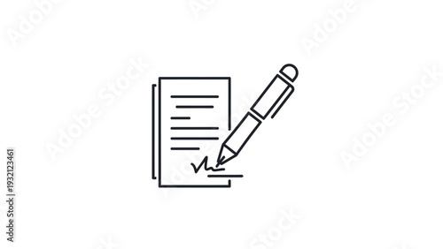 Pen writing on a document.