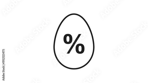 Percent Sign Inside Oval Shape Symbol.