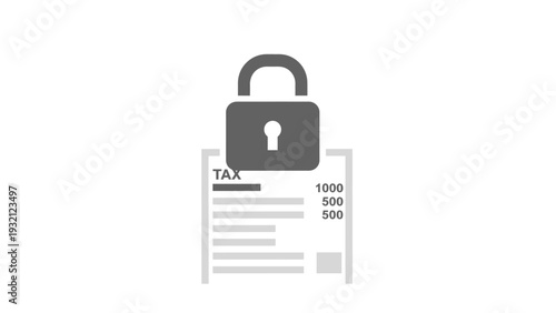 Padlock on tax return form document.