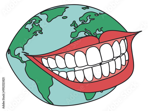 A cheerful globe with a smiling face showcasing a bright and friendly world view.