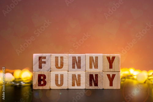 Bild auf Leinwand Funny Bunny Rhyming Word Blocks for Preschool Literacy and Early Childhood Educa