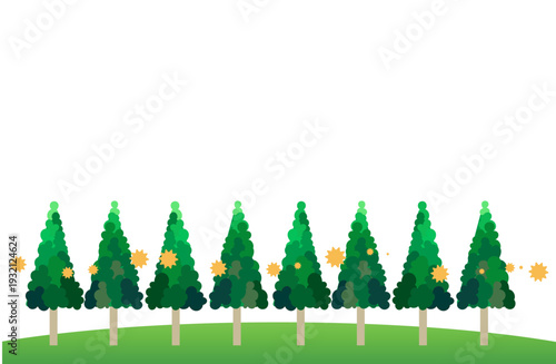 Cedar Forest Releasing Heavy Seasonal Pollen