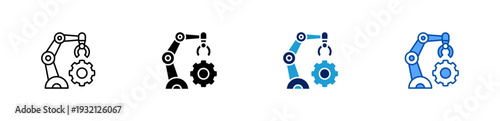 industrial automation icon set multiple style collection