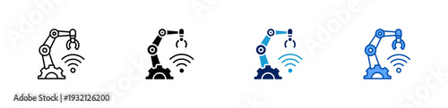 industry 4.0 icon set multiple style collection