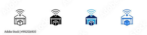 Smart Warehouse icon set multiple style collection