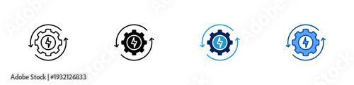 Energy Management icon set multiple style collection