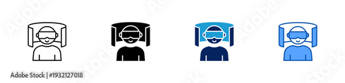 virtual reality icon set multiple style collection