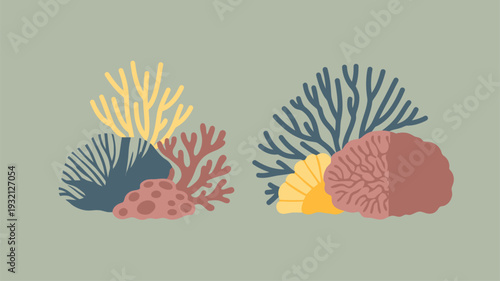 Flat coral reef elements