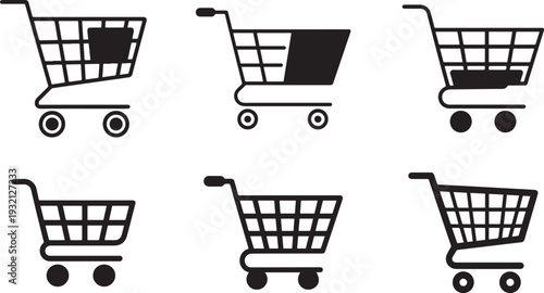 Shopping cart icons, representing e-commerce and retail