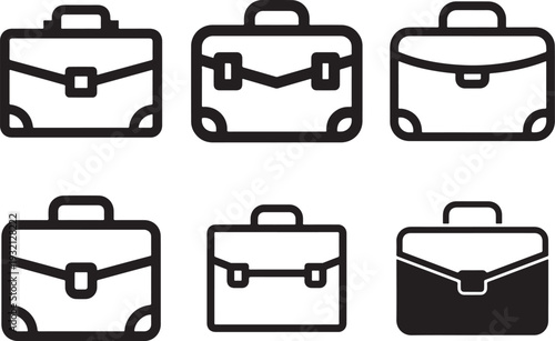Professional Briefcase Icons for Business Travel and Work Documents