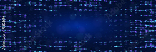 Quantum Computing Data Stream Background, Cyber Security Network Visualization, Digital Matrix Grid