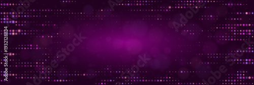 Purple Digital Data Stream Background, Cyber Security Network Concept, Abstract Tech Halftone Pattern