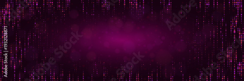 Abstract Purple Cyber Security Data Stream with Glowing Digital Particles