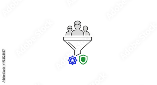 Quadro em tela Business people filtering into security.