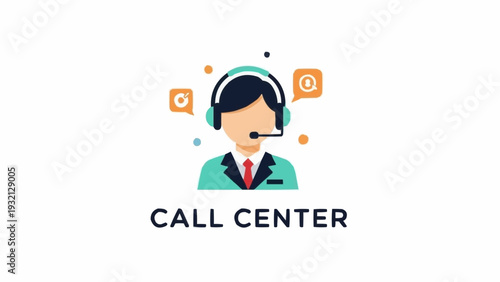 Customer Service Representative Wearing Headset.