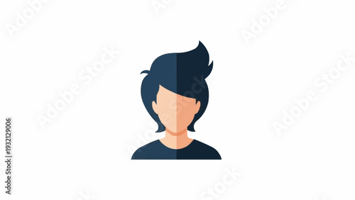 Simple cartoon man with dark hair.