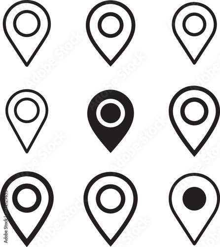 GPS Location Pin Icons: Versatile Map Marker Symbols for Navigation and Destinations
