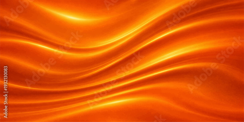 Abstract red and orange silk background with flowing satin waves and soft golden light design featuring a smooth liquid motion textile pattern for a luxury fabric backdrop wallpaper