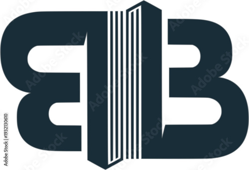 The design uses negative space and clean lines to represent professional services such as real estate, publishing, law, or corporate consulting.