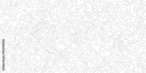 Gray topographic contour lines pattern on white background