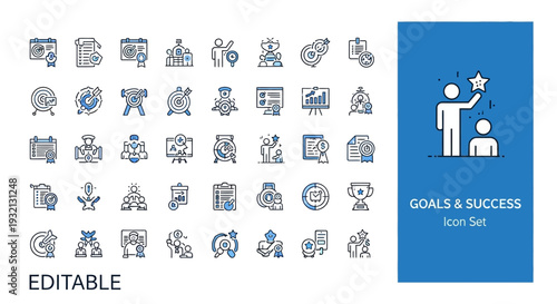 Business growth  icon set for business man