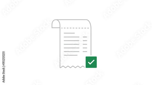 Green checked receipt paper slip.