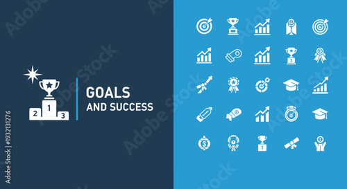 Business growth  icon set for business man