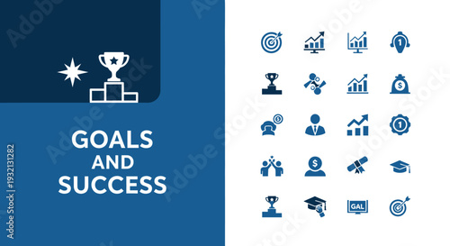 Business growth  icon set for business man