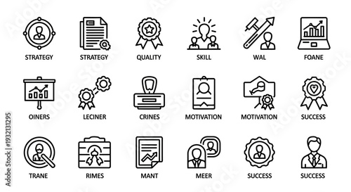 Business growth  icon set for business man