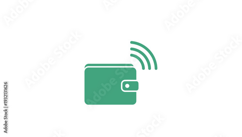 Green Wallet with WiFi Signal Icon.