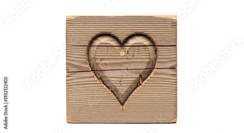 Heart Shape Cut Out Wooden Object.