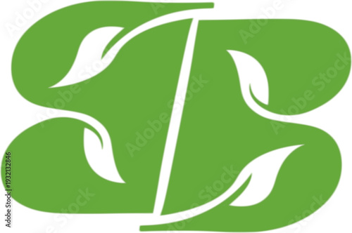 The soft, rounded curves and natural motifs represent sustainability, growth, and organic health, making it an ideal brand identity for environmental organizations, vegan products, or wellness startup