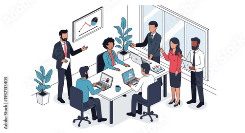 Group of Business Professionals Working Together.