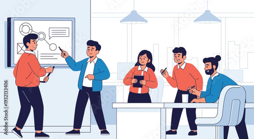 Group of Business People Discussing Project.