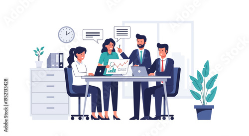 Business Team Meeting Office Discussion.