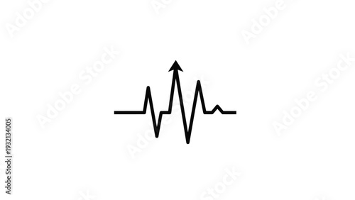 Heartbeat pulse line with arrow.
