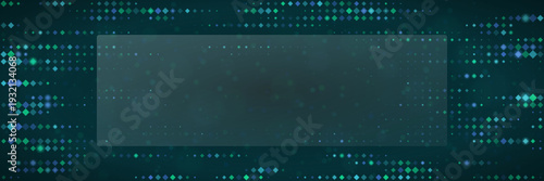 Abstract Quantum Computing Data Stream Background with Teal Digital Encryption Pattern