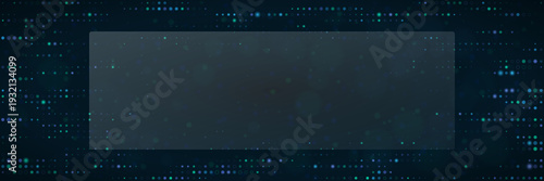 Cybersecurity Data Encryption Background with Digital Matrix and Glassmorphism Overlay