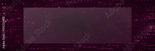 Cybersecurity Data Encryption Background with Purple Digital Halftone Pattern and Text Box