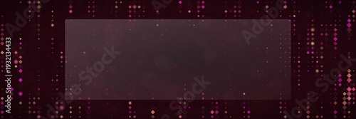 Cybersecurity Data Encryption Background with Glowing Pink Digital Matrix and Central Copy Space