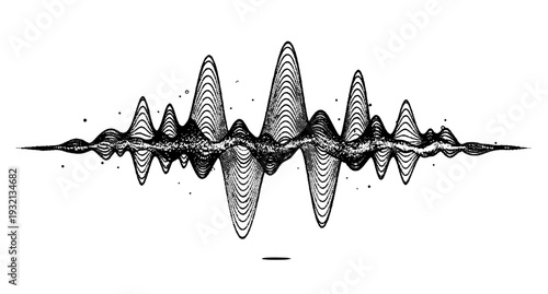 Futuristic 3D particle wave vector illustration of sound visualization and digital technology concept